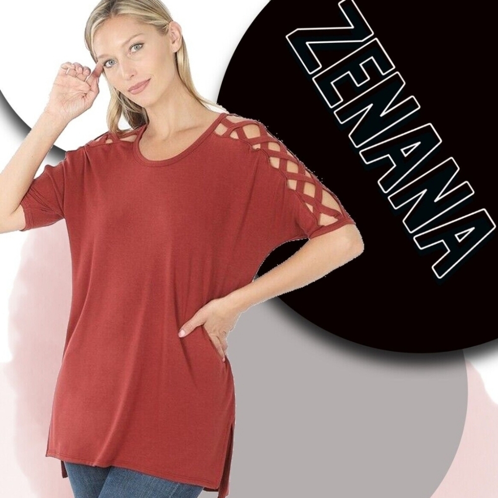 Zenana open crisscross sleeve size XL